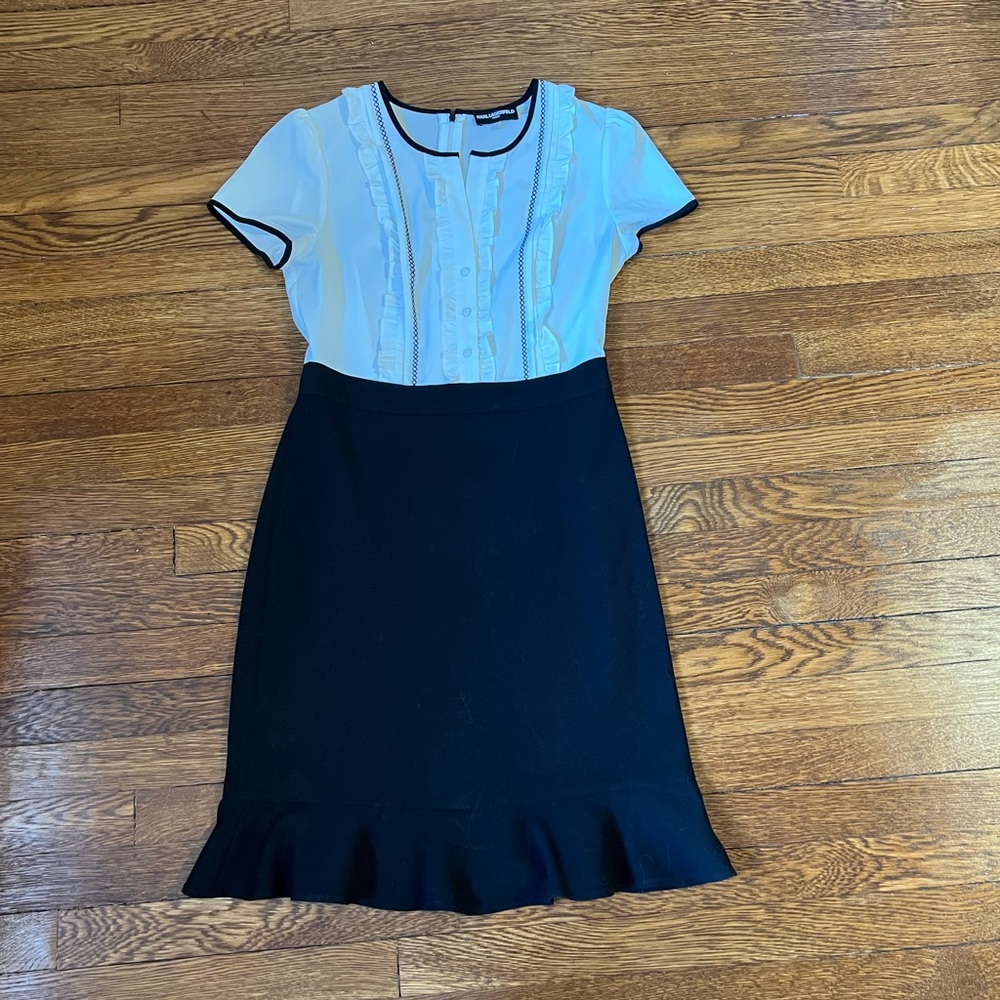 Elegant Black and White Women's Dress